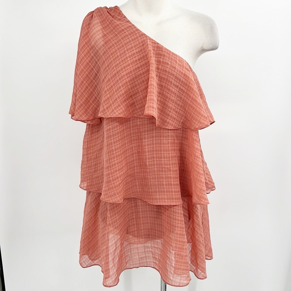 Revolve x House of Harlow 1960 Lillia Rose One Shoulder Tiered Mini Dress Medium - Picture 14 of 16
